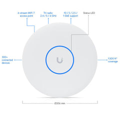 A Photo Of Ubiquiti UniFi U7 Pro XG WiFi 7 Access Point – Ceiling Mount, 10G Ethernet, 6-Stream Performance