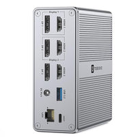 TobenONE DisplayLink Docking Station - Triple Monitor Setup with 120W Power Adapter, 18 Ports, USB-C, HDMI, DisplayPort