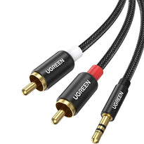 UGreen 3.5mm Male AUX to 2 RCA Male Braided Cable – 2m Stereo Audio Adapter