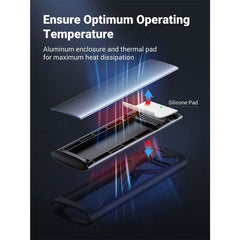 A Photo Of UGreen 90541 M.2 NVMe SSD Enclosure | USB 3.2 Gen 2 10Gbps | Thunderbolt 3 Compatible | Aluminum Tool-Free Case