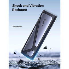 A Photo Of UGreen 90541 M.2 NVMe SSD Enclosure | USB 3.2 Gen 2 10Gbps | Thunderbolt 3 Compatible | Aluminum Tool-Free Case