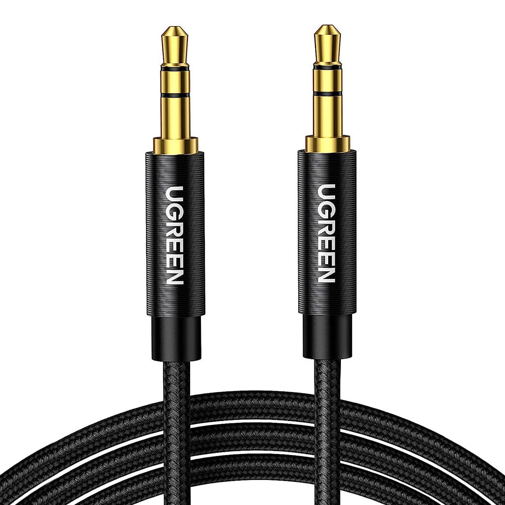 A Photo Of UGreen Nylon Braided 3.5mm Aux Stereo Jack Audio Male to Male Cable | 1m High-Quality Audio Cable