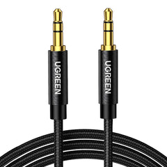A Photo Of UGreen Nylon Braided 3.5mm Aux Stereo Jack Audio Male to Male Cable | 1m High-Quality Audio Cable