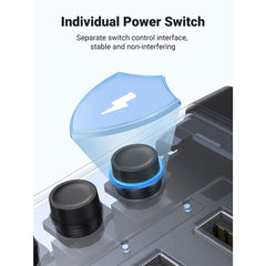 A Photo Of UGreen Powered Switch USB Hub 7-Port Aluminum Splitter with Smart Charging Protection