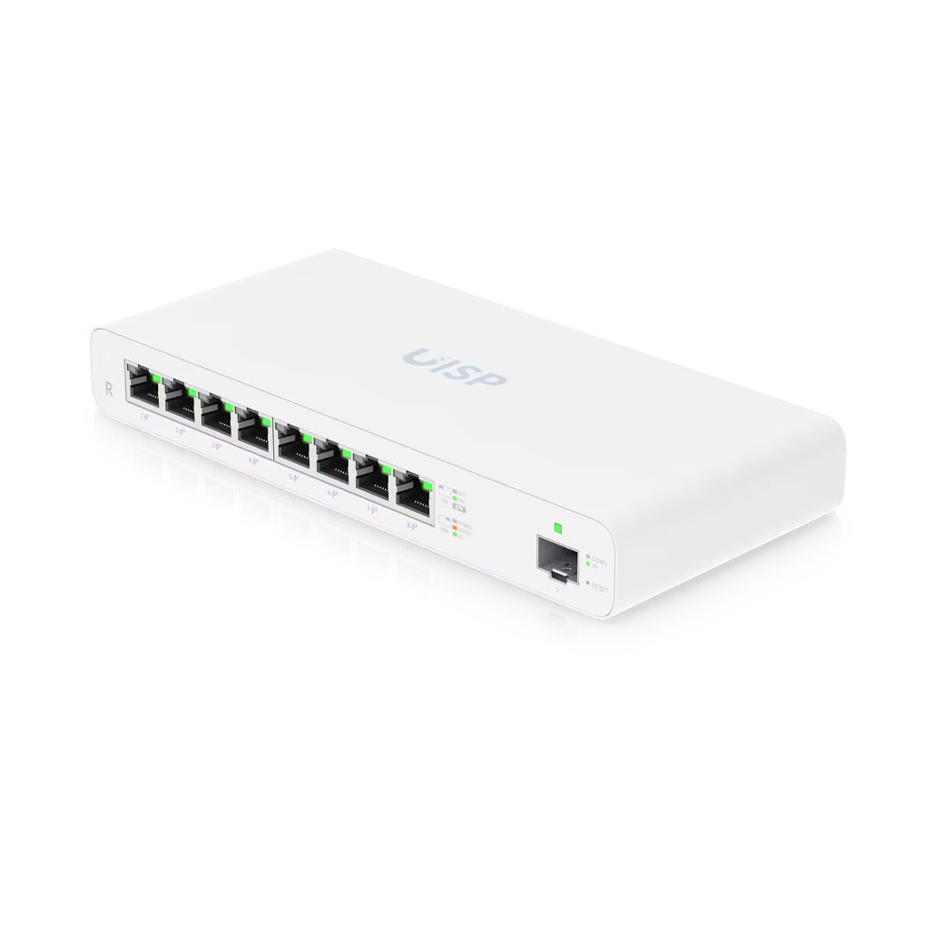 A Photo Of Ubiquity UISP Eight-Port Gigabit PoE Router - High-Performance Solution for MicroPoP and Large-Scale Networks