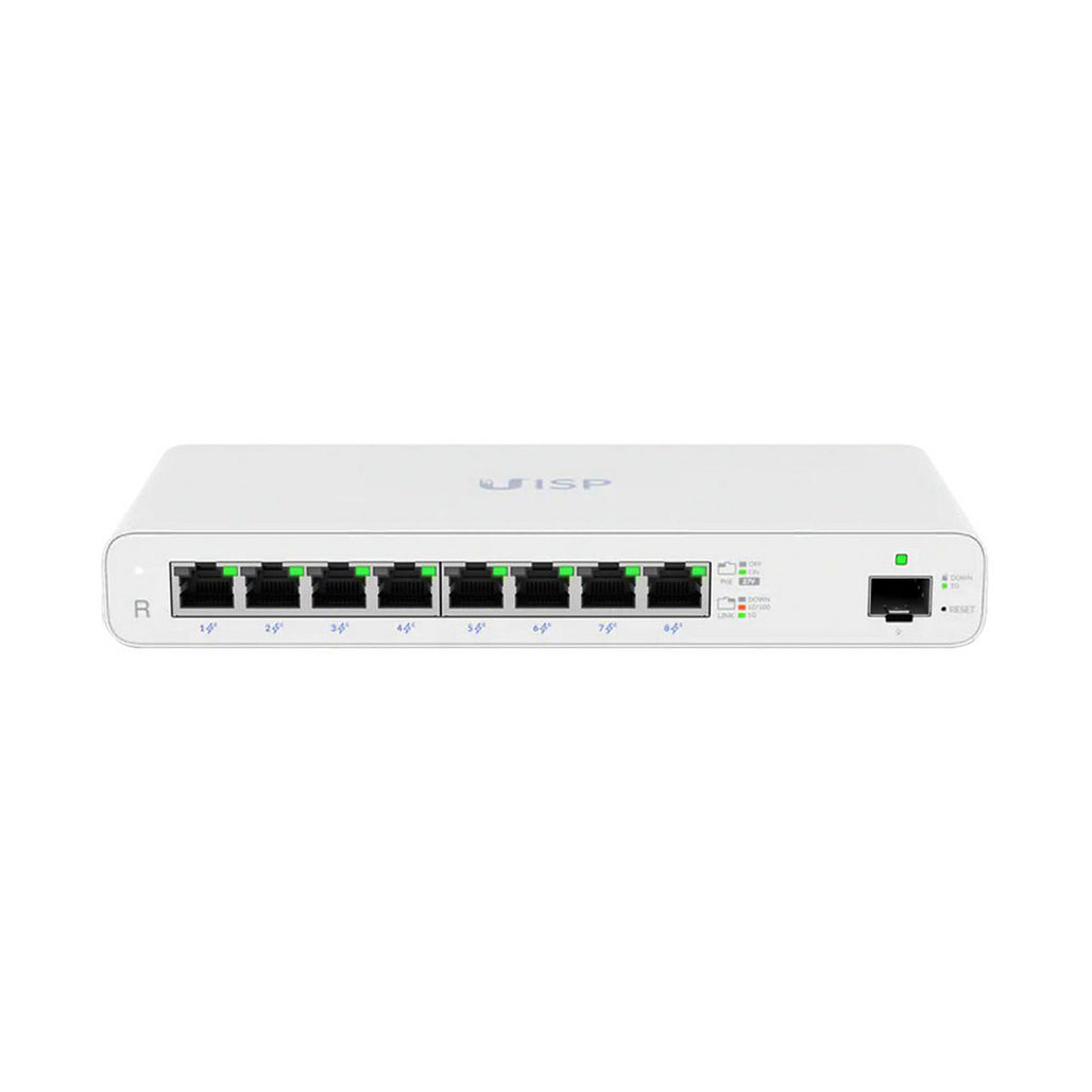 A Photo Of Ubiquity UISP Eight-Port Gigabit PoE Router - High-Performance Solution for MicroPoP and Large-Scale Networks