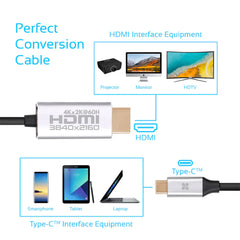 A Photo Of Promate USB-C to HDMI Audio Video Cable | UltraHD 4Kx2K at 60Hz, 180cm FlexShield™ PVC Cable