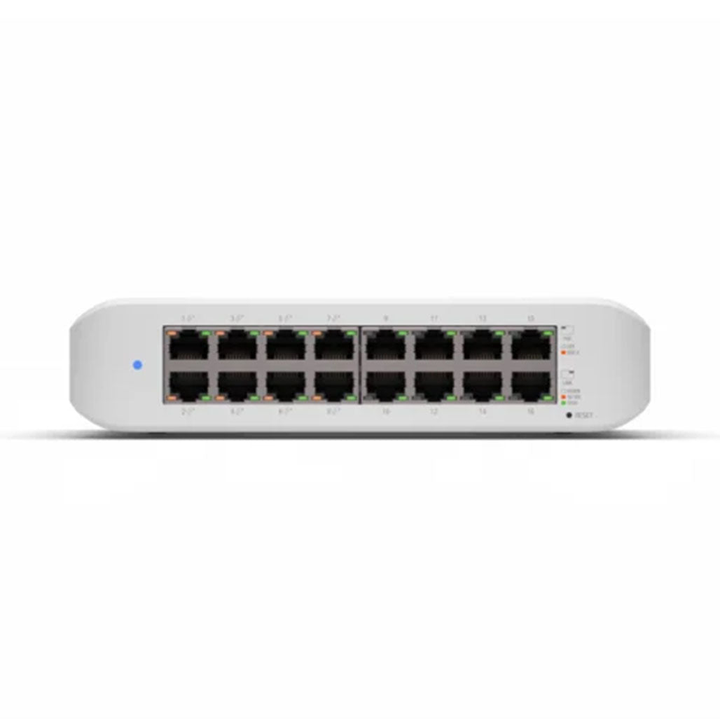 A Photo Of Ubiquiti USW Lite 16 PoE - Managed 16-Port Gigabit Switch with PoE+ and Silent Operation