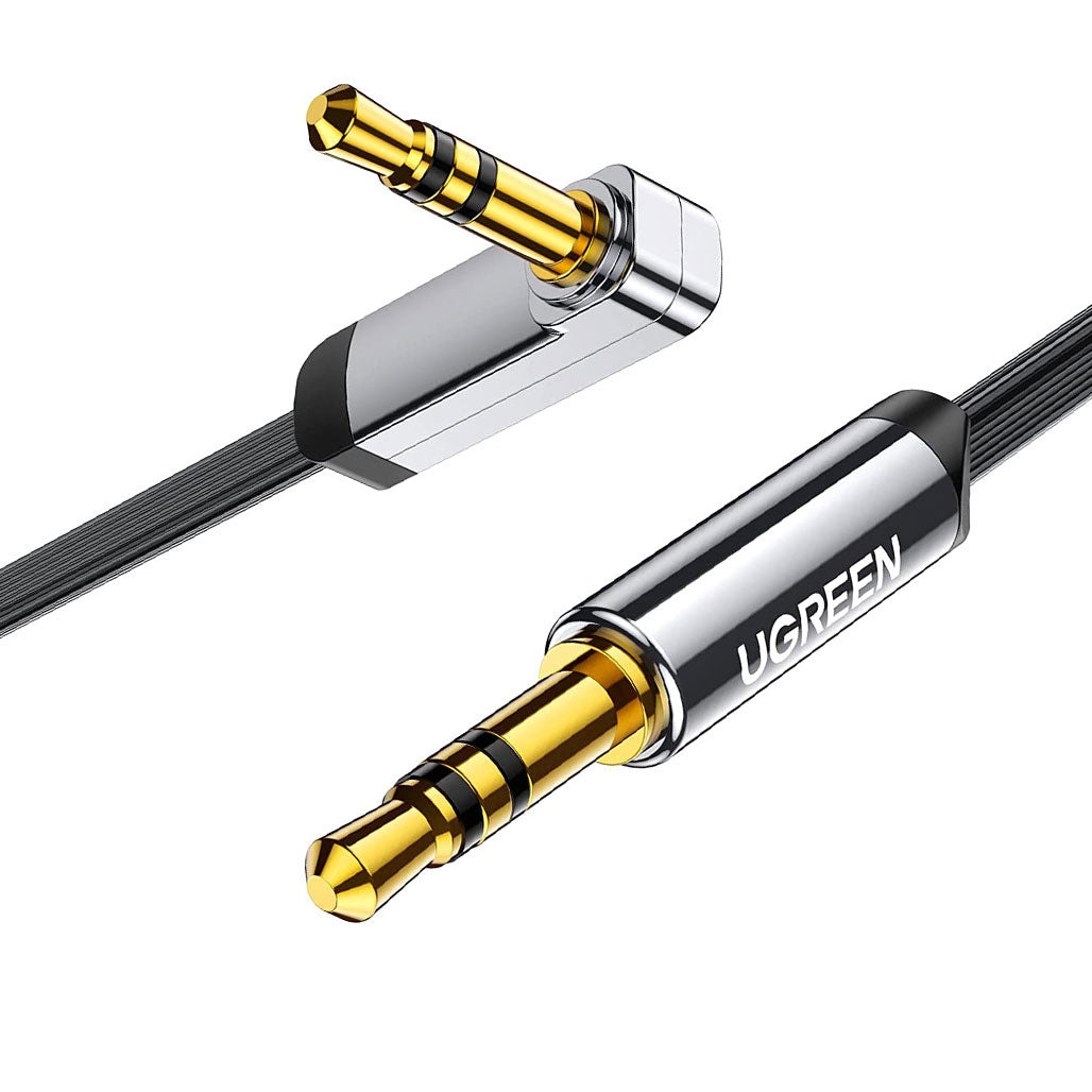 A Photo Of UGreen 3.5mm Audio Cable Stereo Aux Cord – 90 Degree Right Angle, High-Quality, Slim Design
