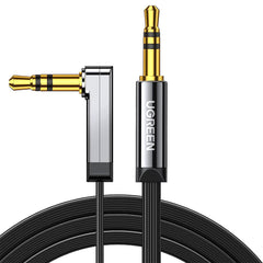 A Photo Of UGreen 3.5mm Audio Cable Stereo Aux Cord – 90 Degree Right Angle, High-Quality, Slim Design