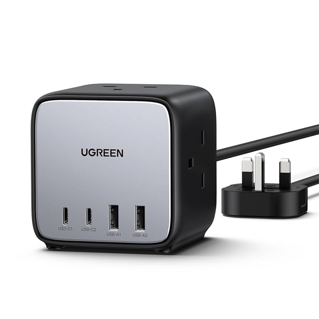 A Photo Of UGreen 65W USB-C GaN Charging Station - 7-Port Desktop Charger with 3 AC Outlets, 2 USB-C Ports, 2 USB-A Ports, 1.8M Extension Cord