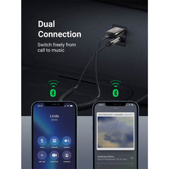 A Photo Of UGreen 70601 Bluetooth Aux Adapter – Car Aux Bluetooth v5.0 Receiver with 3.5mm Jack and Built-in Microphone for Stereo Music Streaming and Hands-Free Calls