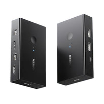 UGreen HDMI KVM Switch 2-in-1 Out | 4K@60Hz with 4 USB Ports | Control 2 Computers with 1 Monitor