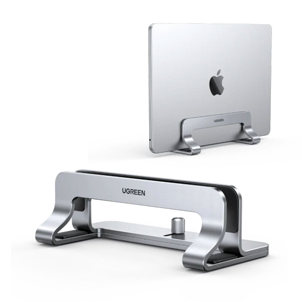 A Photo Of UGreen Vertical Laptop Stand Holder | Adjustable Desk Organizer for Laptops and Tablets