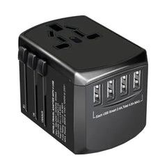 A Photo Of Green Lion GNAD4USBBK Universal Travel Adapter ( 4 USB Port ) 5V 4.5A - Black