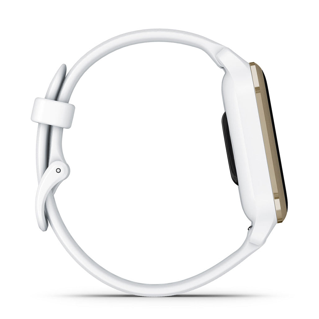 A Photo Of Garmin Venu SQ2 - 010-02701-11 - Cream Gold Aluminium Bezel with White Case and Silicone Band