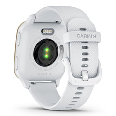 A Photo Of Garmin Venu SQ2 - 010-02701-11 - Cream Gold Aluminium Bezel with White Case and Silicone Band