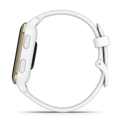 A Photo Of Garmin Venu SQ2 - 010-02701-11 - Cream Gold Aluminium Bezel with White Case and Silicone Band