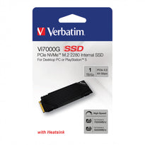 Verbatim Vi7000G 1TB PCIe NVMe M.2 SSD for PS5 | High-Speed Gaming SSD with Heat Sink
