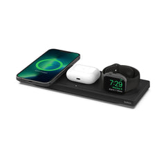 A Photo Of Belkin WIZ016VFBK Boost Charge Pro 3-in-1 Wireless Charging Pad - Black