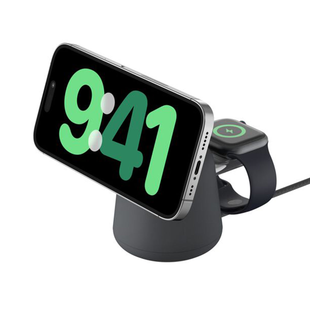A Photo Of Belkin BoostCharge Pro 2-in-1 MagSafe Wireless Charging Dock – 15W Fast Charger for iPhone, Apple Watch & AirPods