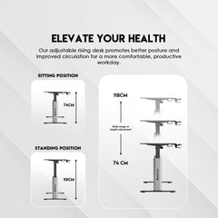 A Photo Of Fantech WS414 Adjustable Height Desk with Sturdy Steel Frame and Powerful Electric Motor