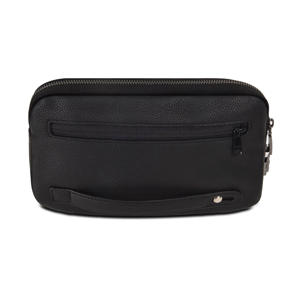 A Photo Of WiWU Alpha Anti-Theft PU Leather Clutch Bag with Coded Lock – Slim Laptop Sleeve for MacBook & Accessories – Black