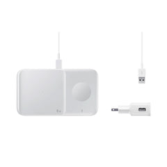 A Photo Of Samsung Wireless Charger Duo – White | Dual Device Charging Pad with Fast Charging and LED Night Mode