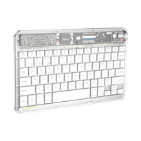 Hoco S55 Transparent Discovery Edition Wireless Keyboard - Space White, BT v5.0, 78 Keys, 500mAh Battery, Colorful Backlight