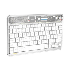 A Photo Of Hoco S55 Transparent Discovery Edition Wireless Keyboard - Space White, BT v5.0, 78 Keys, 500mAh Battery, Colorful Backlight