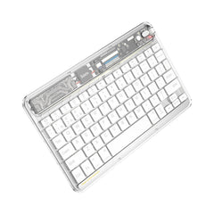 A Photo Of Hoco S55 Transparent Discovery Edition Wireless Keyboard - Space White, BT v5.0, 78 Keys, 500mAh Battery, Colorful Backlight