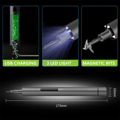 A Photo Of Wowstick 1F+ Plus Mini Electric Screwdriver Set | 69-in-One Precision Tool with LED Lighting