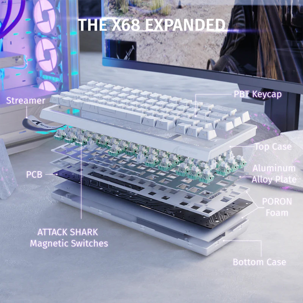 A Photo Of Attack Shark X68 HE - Wired Mechanical Gaming Keyboard