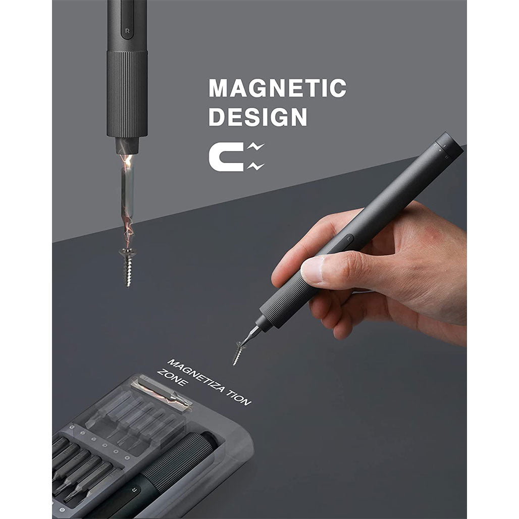 A Photo Of Xiaomi Electric Precision Screwdriver – High-Precision Magnetic Motor with 24 S2 Steel Bits, 170RPM Speed, and Aluminium Alloy Case
