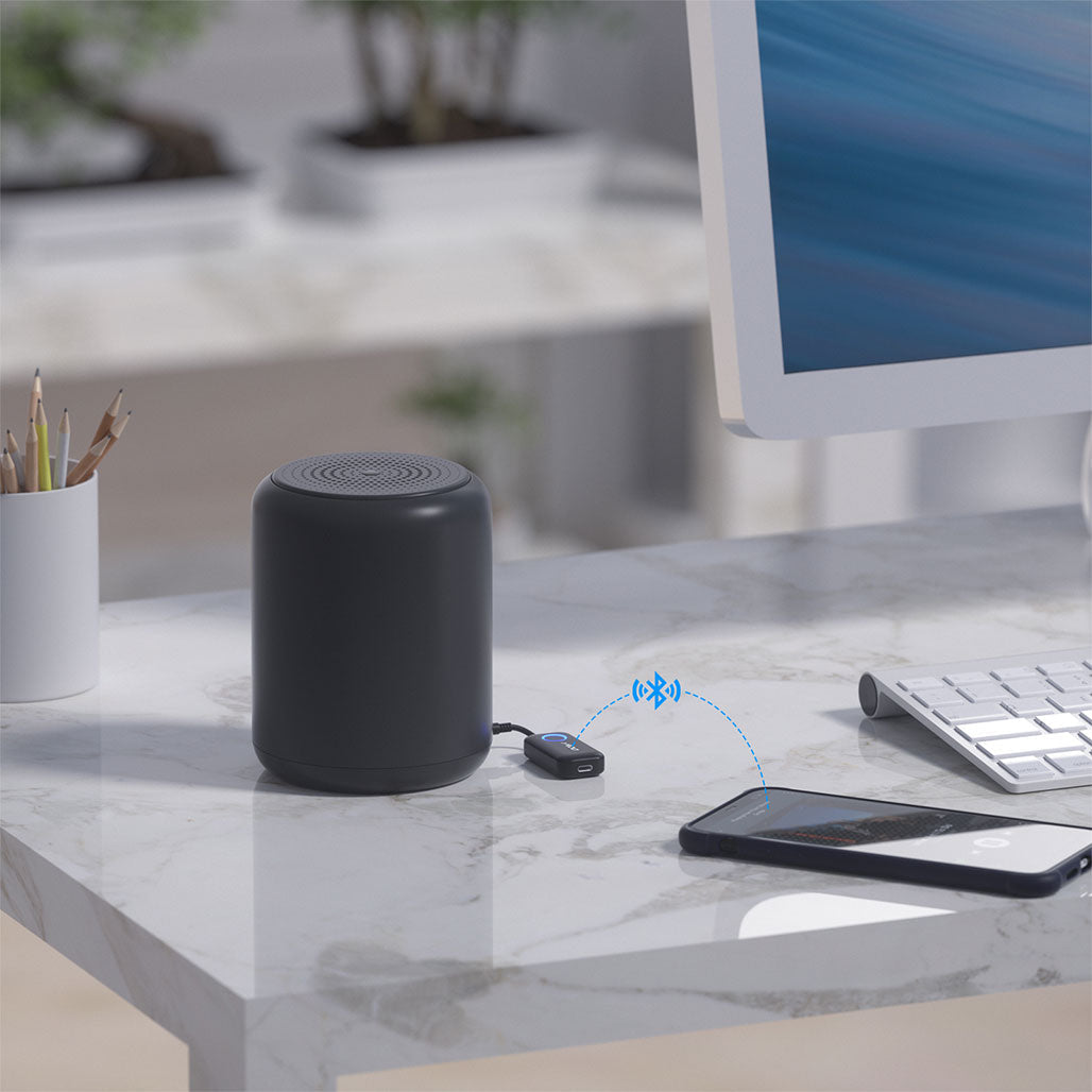 A Photo Of YMOO B06T2 Bluetooth 5.3 Audio Adapter | Wireless Transmitter & Receiver with AptX Low Latency HD | Dual Pairing for TV, PC, Car Speakers