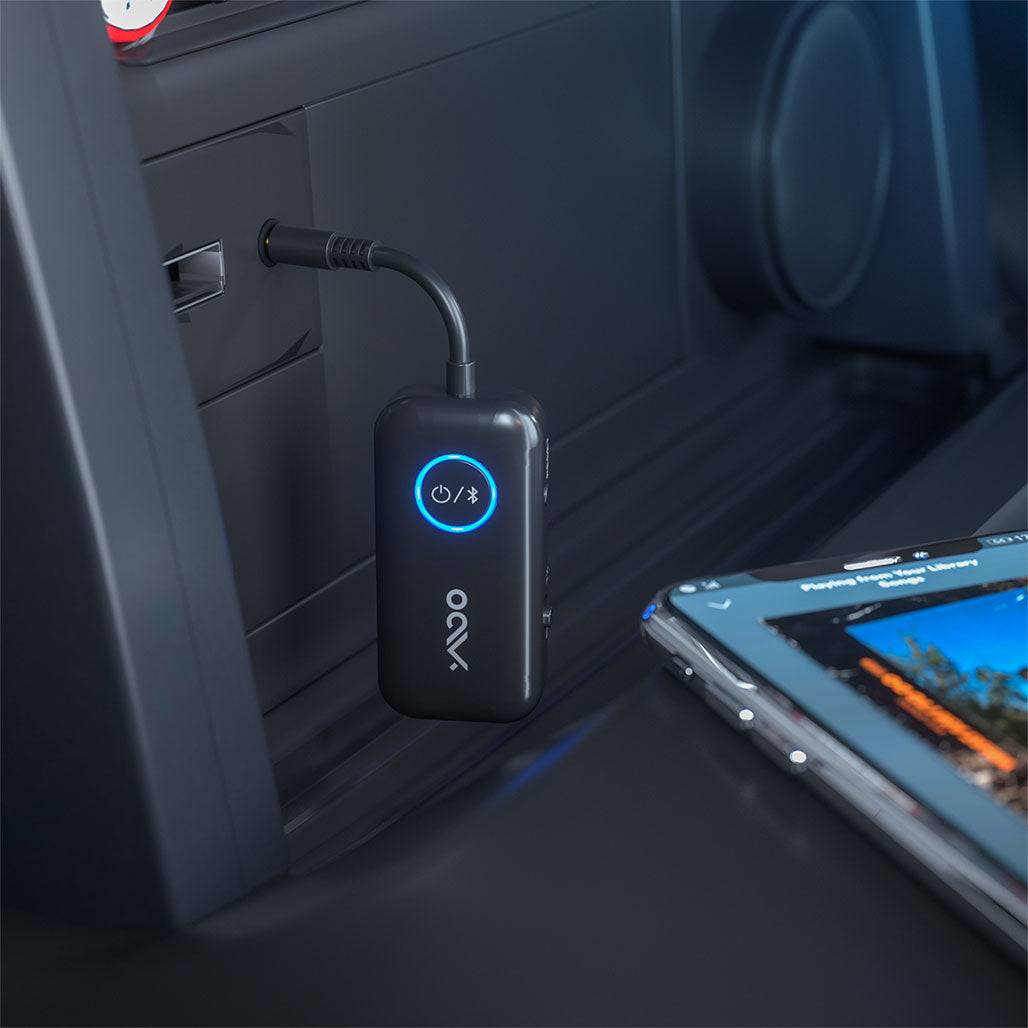 A Photo Of YMOO B06T2 Bluetooth 5.3 Audio Adapter | Wireless Transmitter & Receiver with AptX Low Latency HD | Dual Pairing for TV, PC, Car Speakers