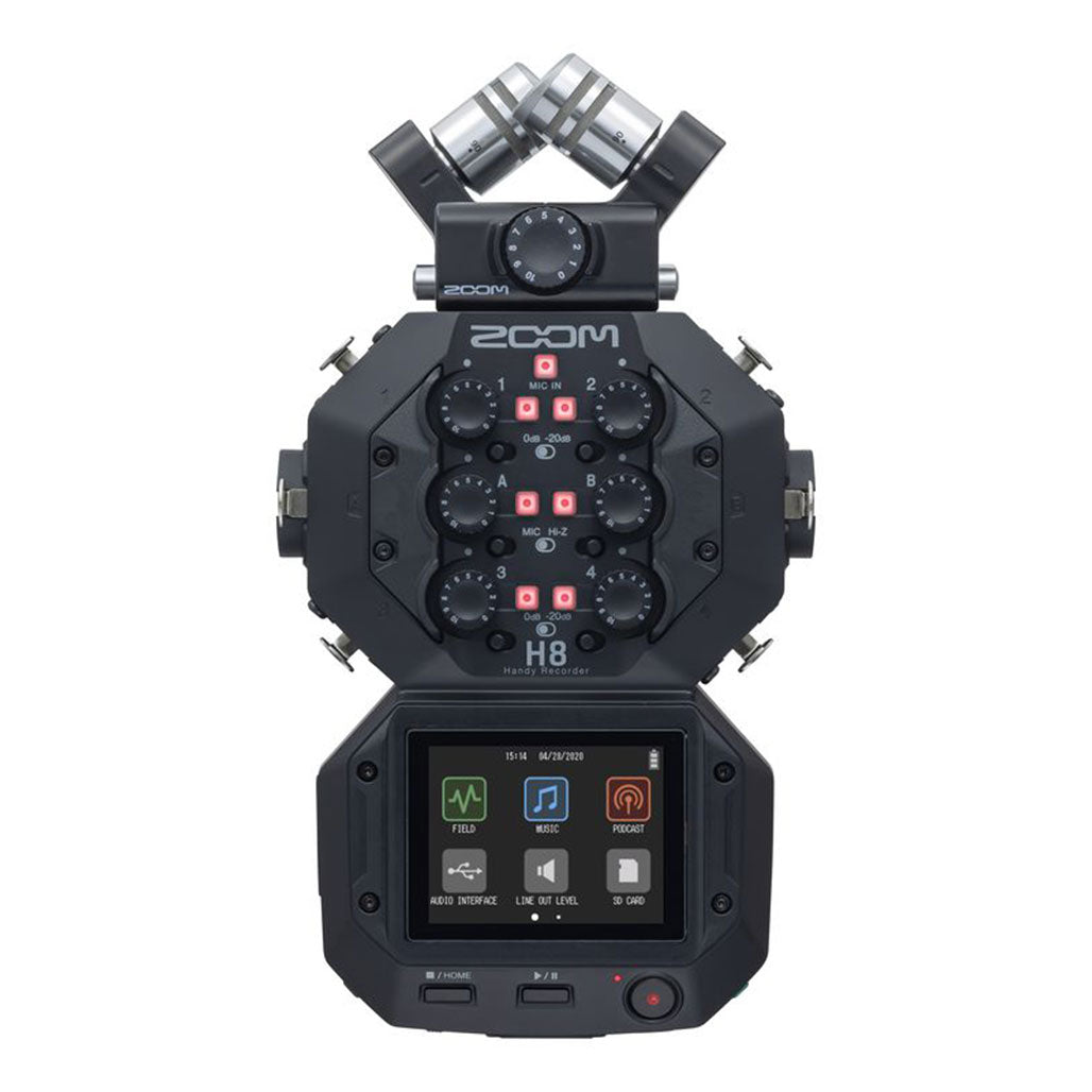 A Photo Of Zoom H8 12-Track Handy Recorder with Interchangeable Microphone System | Multi-Function Audio Recorder with App-Driven Touchscreen