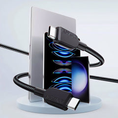 A Photo Of Anker USB-C to USB-C Fast Charging Cable - 240W Power Output, 12,000+ Bend Lifespan, Braided 3ft & 6ft Cable for Smartphones, Tablets, and Laptops