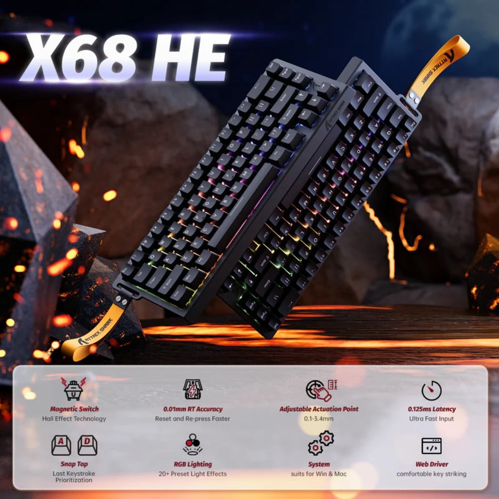 A Photo Of Attack Shark X68 HE - Wired Mechanical Gaming Keyboard