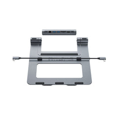 A Photo Of ACEFAST E5 Plus Multifunctional Laptop Stand with Hub - Adjustable Angle, USB 3.0, 4K Media Port, PD, LAN, SD/TF