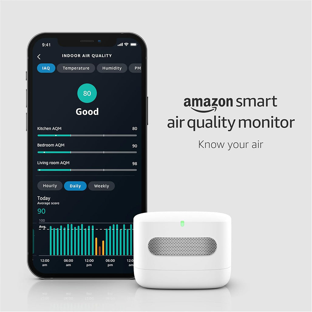 A Photo Of Amazon Smart Air Quality Monitor – Track Indoor Air, Works with Alexa