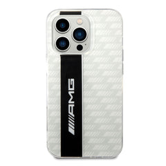 A Photo Of AMG Transparent Double Layer Case With Carbon Pattern II For iPhone 14 Pro Max