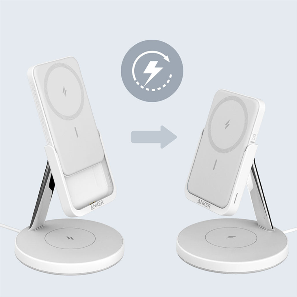 A Photo Of Anker 633 MagGo Magnetic Wireless Charger – 2-in-1 Charging Stand & Portable Charger with Safe Charging Technology