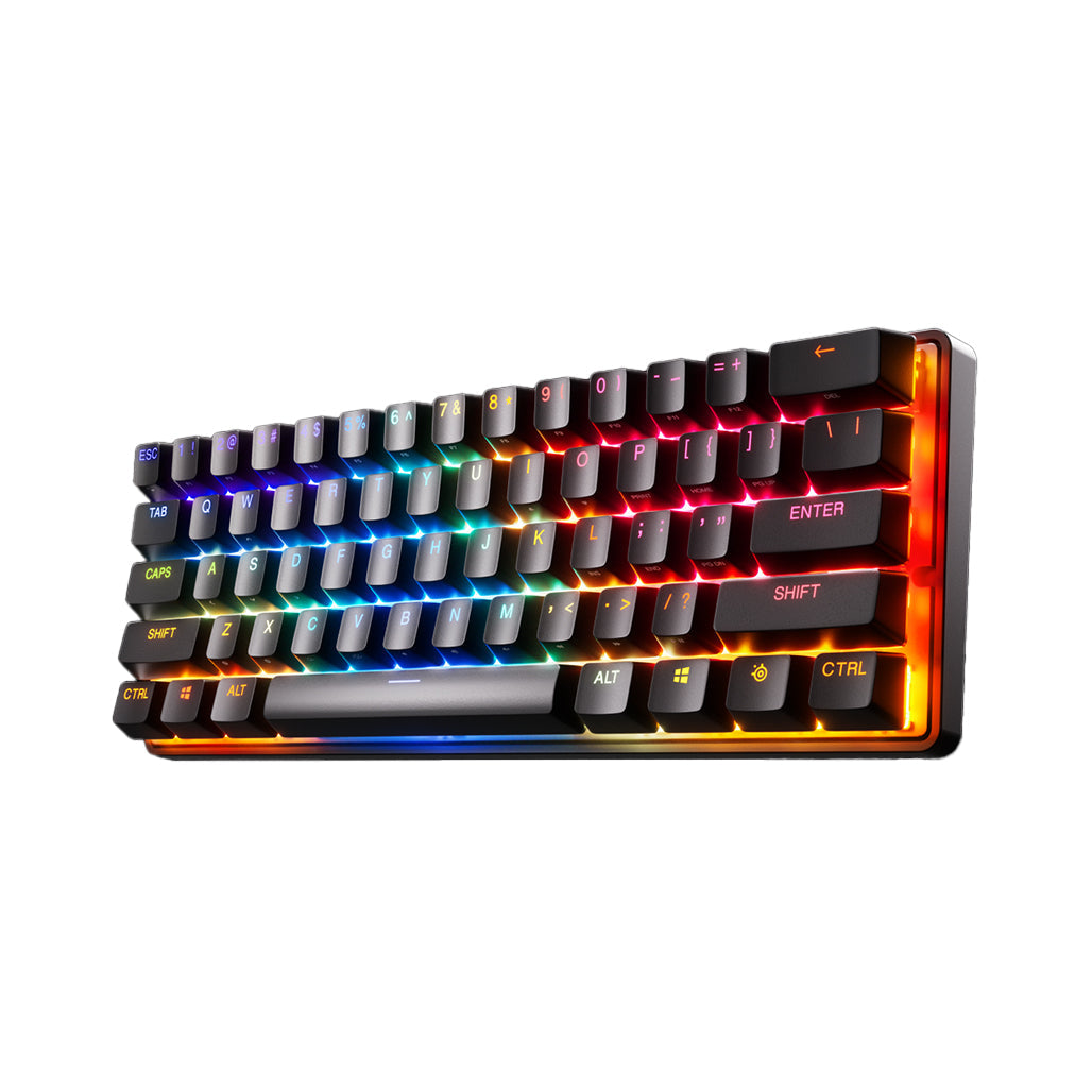 A Photo Of SteelSeries Apex Pro Mini Wireless - Compact Gaming Keyboard with Adjustable OmniPoint Switches and RGB Illumination