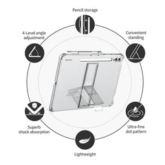 A Photo Of Araree Flexield SP Galaxy Tab S10 Ultra Clear Case - Transparent Protection with Multi-Angle Stand & S Pen Storage