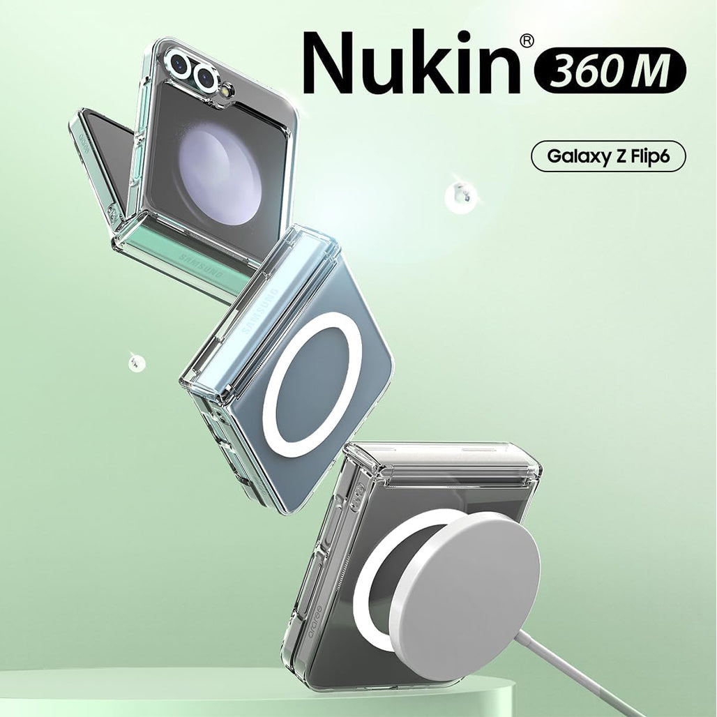 A Photo Of Araree Nukin 360 M Clear Case for Samsung Galaxy Z Flip 6 - Full-Body Protection with MagSafe Compatibility