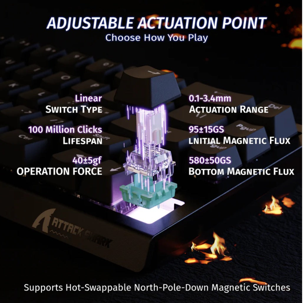 A Photo Of Attack Shark X68 HE - Wired Mechanical Gaming Keyboard