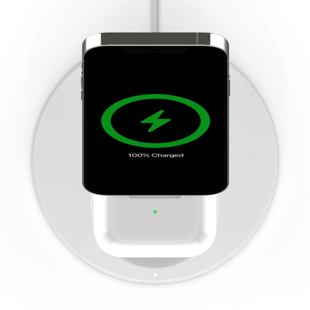 A Photo Of Belkin BoostCharge Pro 2-in-1 Wireless Charger Stand with MagSafe Technology – 15W Charging for iPhone and AirPods
