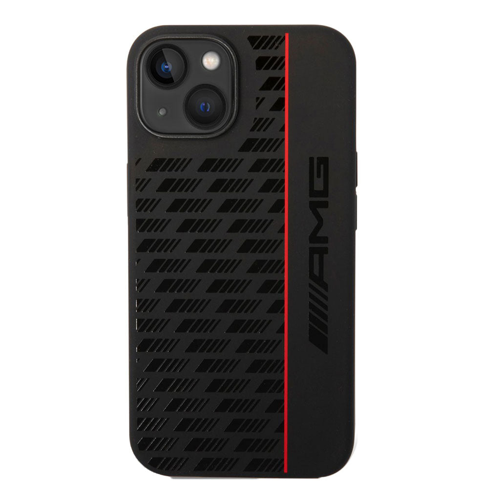 A Photo Of AMG Liquid Silicone Case With Carbon Pattern For iPhone 14 Plus