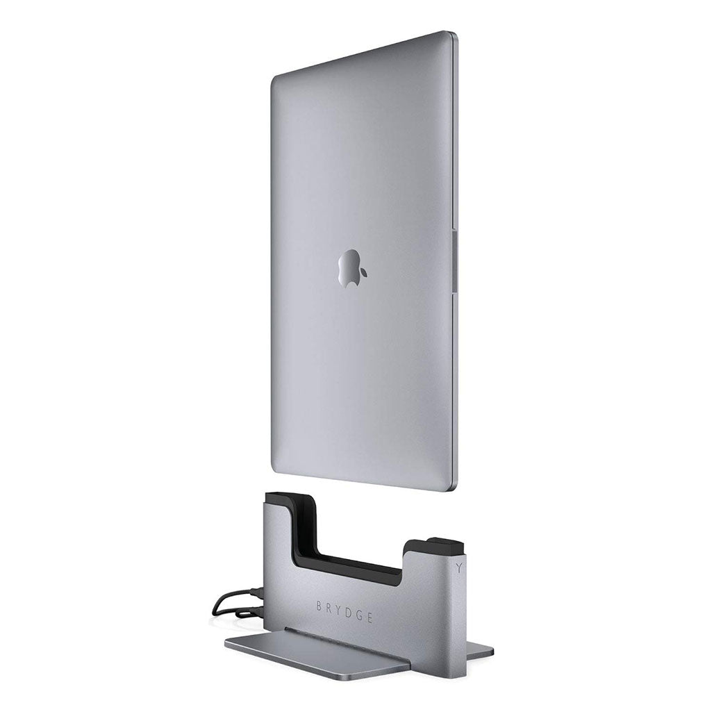 A Photo Of Brydge Space-Saving Laptop Stand - Vertical Docking Station Compatible with 15-inch MacBook Pro (2016-2019)